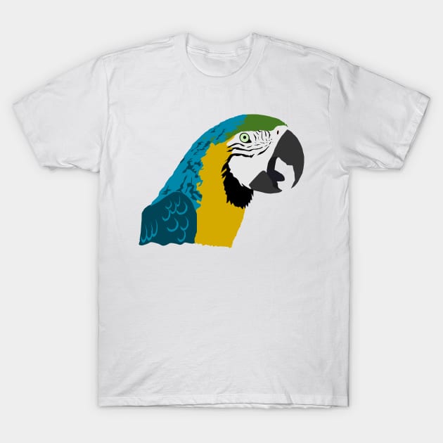 Blue and Gold Macaw Bust T-Shirt by stargatedalek